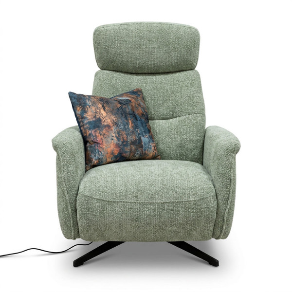 Moree Electric Recliner Green Fabric