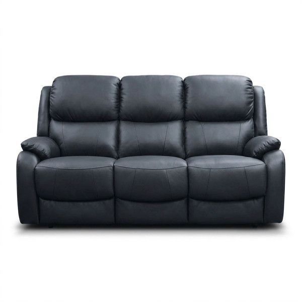 PARKER HALF LEATHER 3 SEATER FIXED